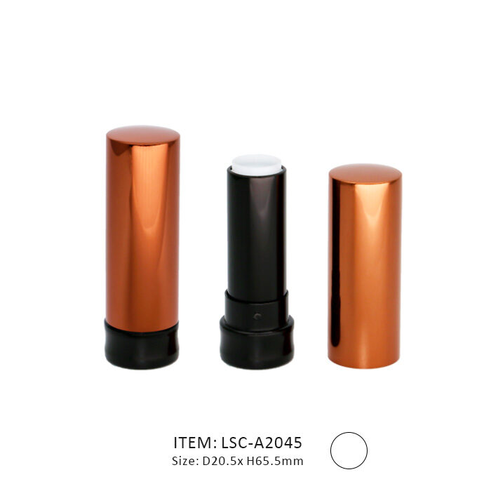 Bronze Cylinder Lipstick Tube with a black base