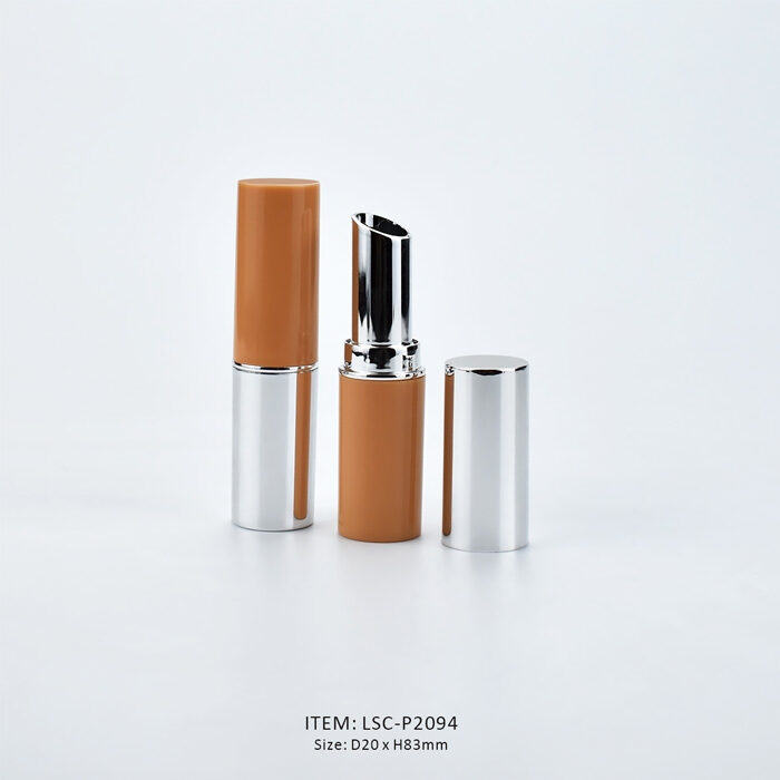 Light Plastic Lipstick Tube decorated in a brown color