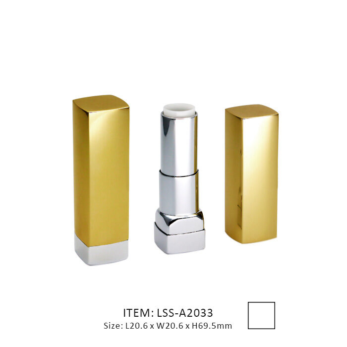 Yellow aluminum Lipstick Containers with silver base