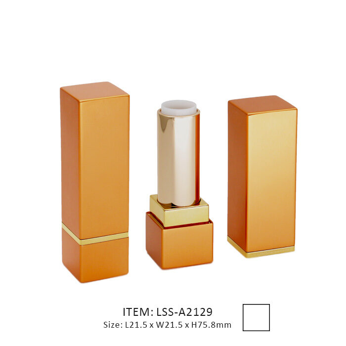 Bright golden metal packaging aluminum lipstick tube