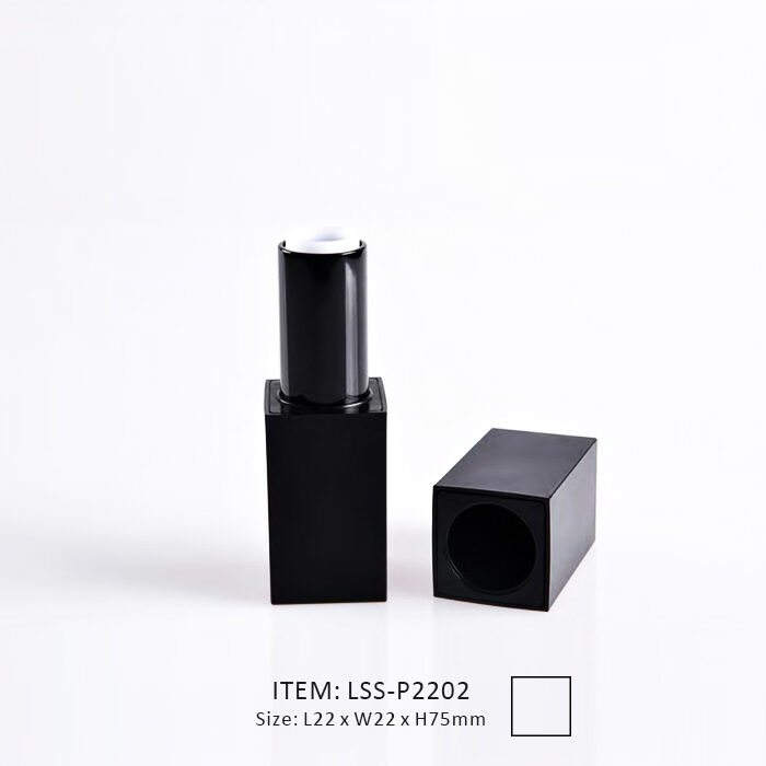 Pure black magnetic lipstick tube packagin