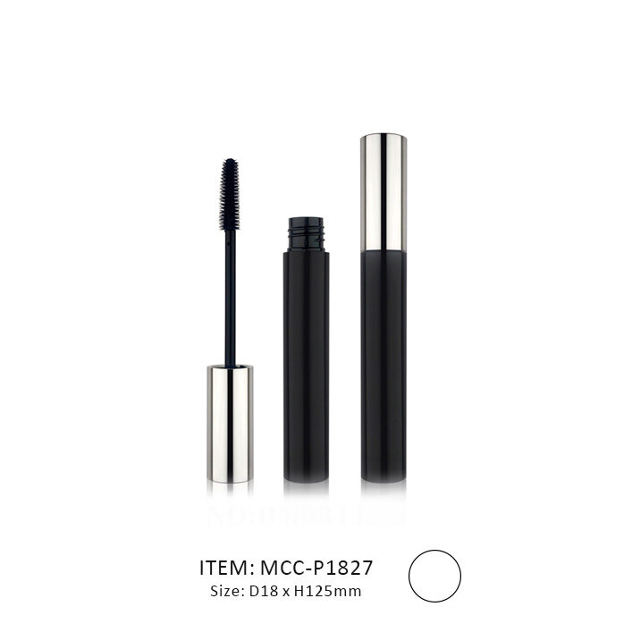 Luxury Mascara Tube decorated in Silver on cap and black on tube