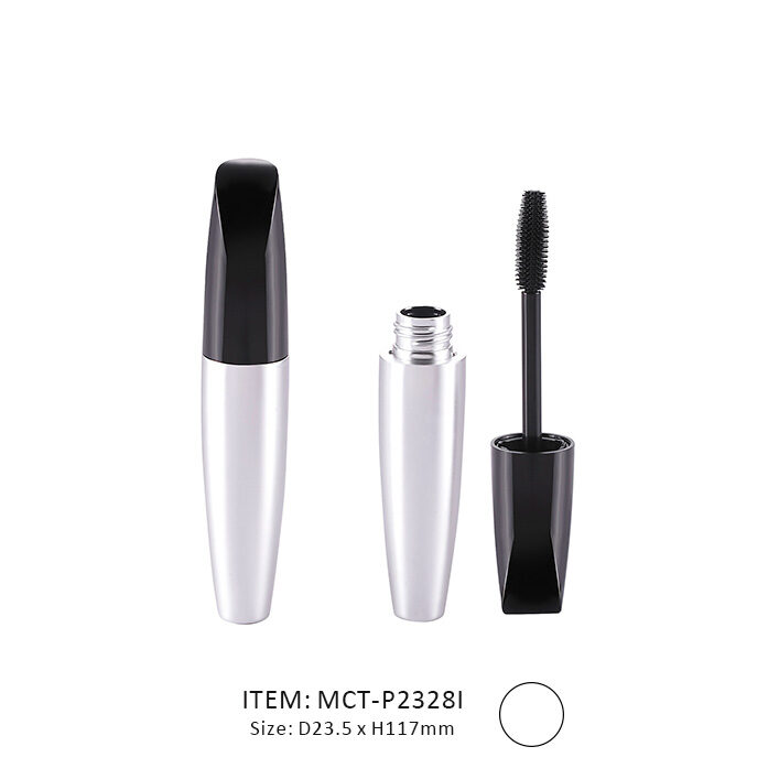 Luxury Conic Mascara Tube decorated in Silver on the tube