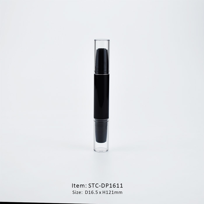 Double ends transparent caps foundation contouring stick tube in black