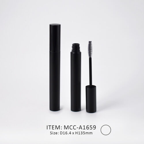 slim straight mascara tube made in black