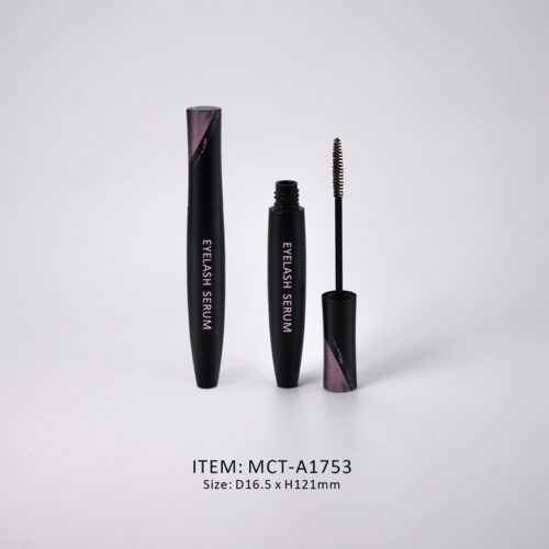 conic shape black mascara tube with brush