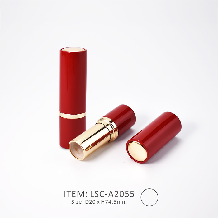 chubby circular plastic aluminum lipstick tube case