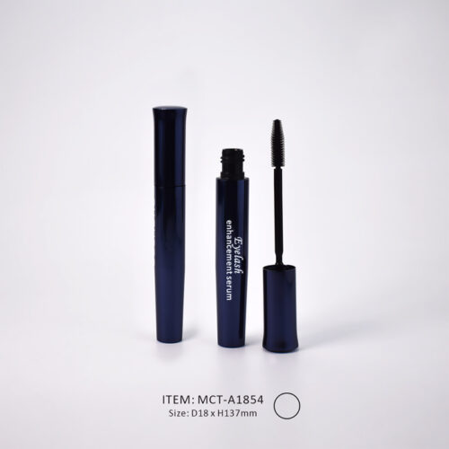 conic shape aluminum plastic mascara tube in dark blue