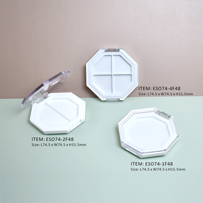 octagon shaped empty makeup compact for wholesale and custom design