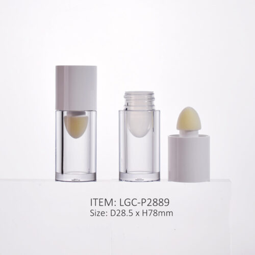 empty makeup container for liquid blush concealer cylinder plastic tube with sponge applicator