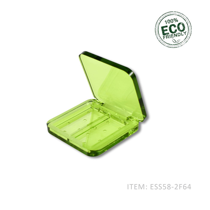 ESS58-2F64 2 Color Empty Eyeshadow Containers PET Dual Compartment Squircle Customizable & Wholesale (2)