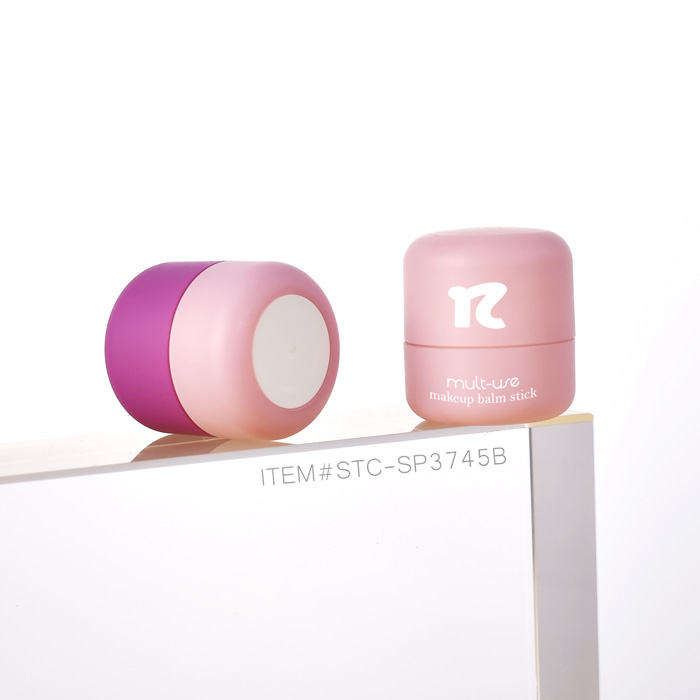Custom round blush stick tube with twist-up design for lip balm, contour stick, solid fragrance, and color cosmetics